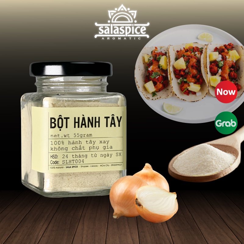 Bột Hành Tây SALA SPICE Onion Powder 100% hành tây xay siêu thơm ,dùng ướp món ăn tiện lợi dễ dàng,hương vị đậm đà