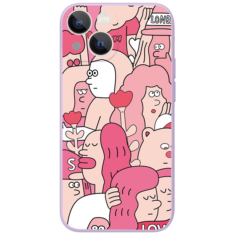 Ốp lưng JURSUE viền vuông hoạt hình dễ thương đẹp cho iPhone 13 12 11 Pro Max SE 2020 X XR XS ip 8 7 6 6S Plus kute Y132