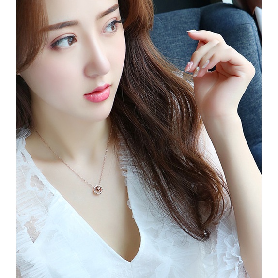 Dây chuyền vòng cổ nữ titan lòng đá X5-105-2 - CAM KẾT KHÔNG GỈ, KHÔNG BAY MÀU - BẢO HÀNH 12 THÁNG