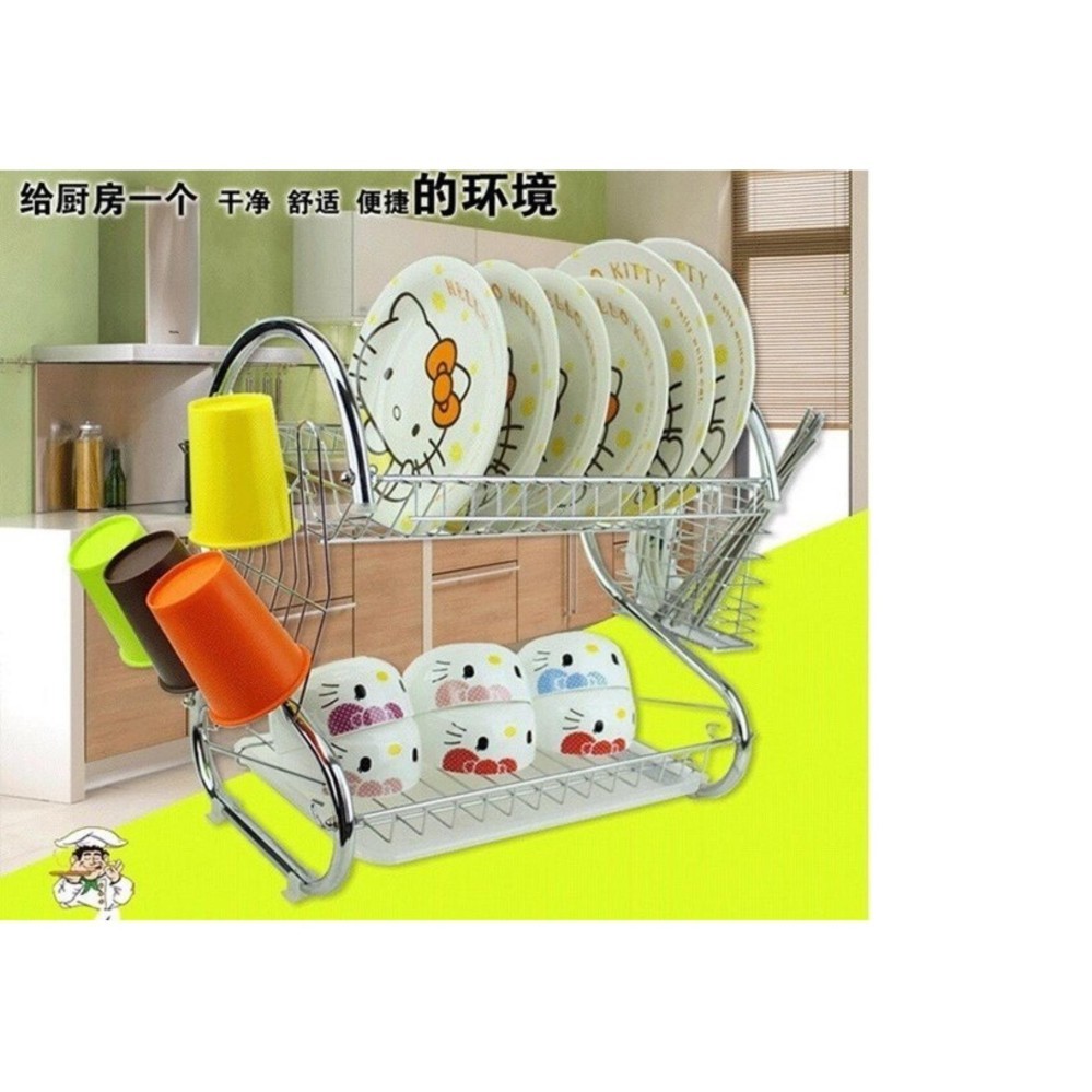 Giá up bát đĩa cốc và để đồ nhà bếp 2 tầng TI849
