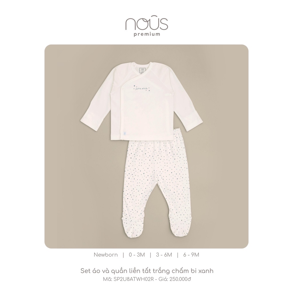 Bộ quần áo liền tất nu petit mềm mát, thấm hút tốt bé trai, bé gái từ 0 đến 6 tháng đủ màu - Nous Bình Dương Bipbipstore