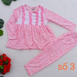 Bộ thun dài tay bé gái size đại