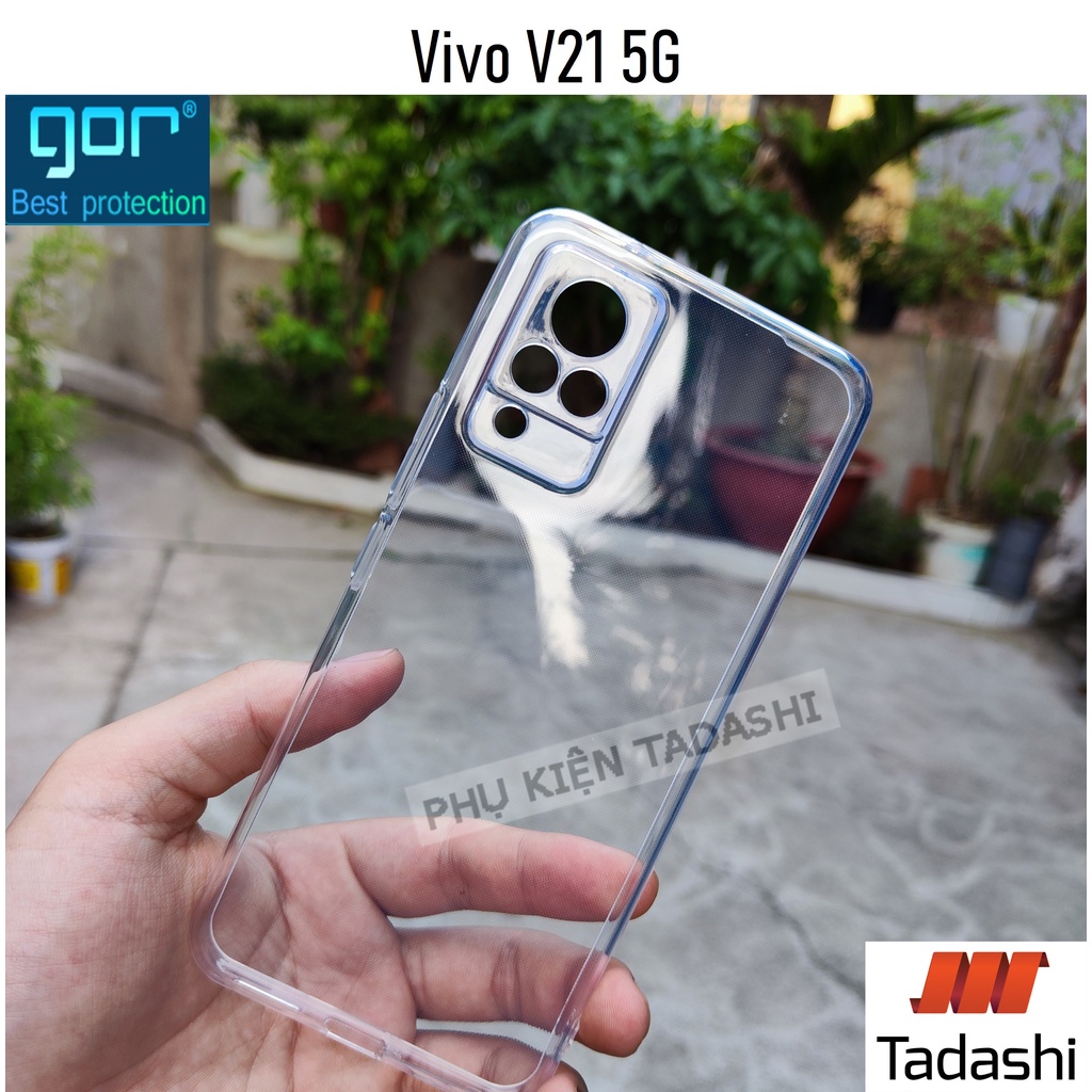 Ốp Lưng Dẻo Gor Vivo V21 5G Trong Suốt, Có Gờ Bảo Vệ Camera - Chính Hãng GOR