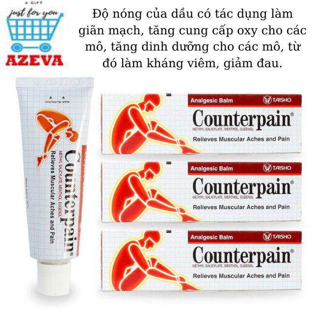 Kem xoa bóp Counterpain Thái Lan 2 loại nóng lạnh 120g, dầu xoa bóp Counterpain Thái Lan - Azeva