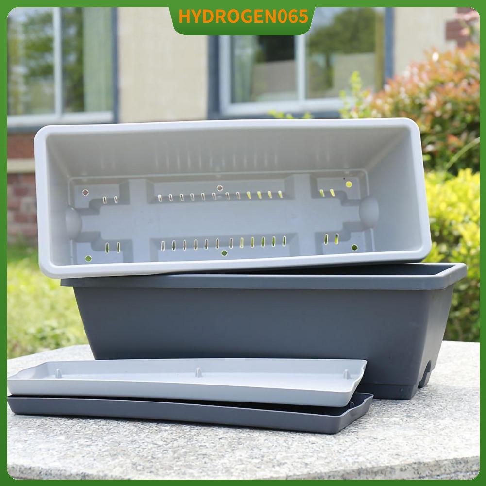 Chậu hoa Hộp trồng cây hình chữ nhật hoa và rau bằng nhựa Chậu đựng cho ban công Trang chủ Hydrogen065