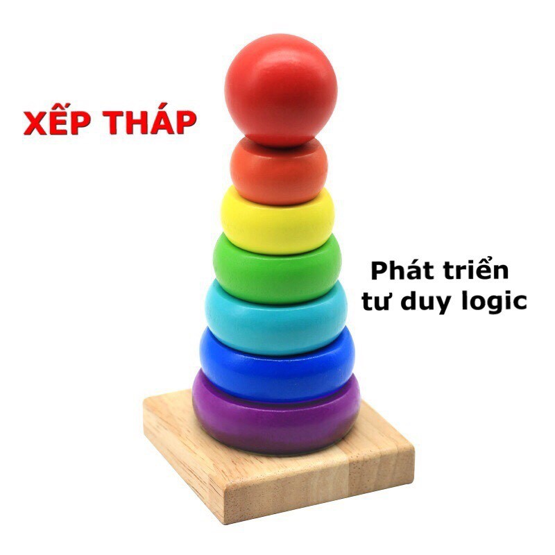 Đồ chơi gỗ thông minh, bộ 3 món phát triện trí tuệ và kỹ năng cho bé từ 0 đến 3 tuổi - DOZKIDZ