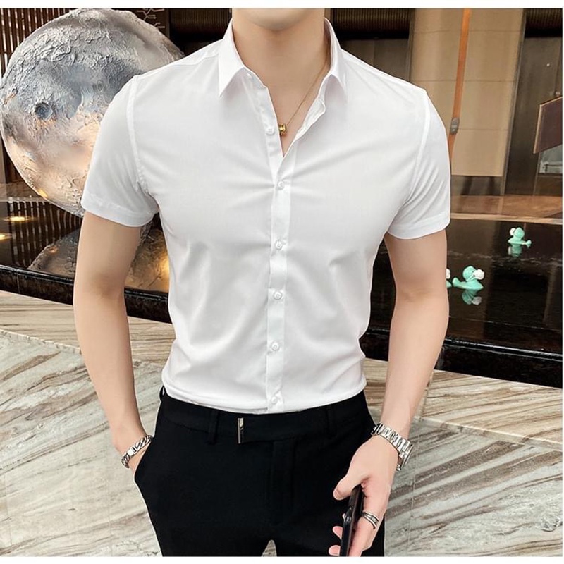 Áo Sơ Mi Nam Ngắn Tay, Sơ Mi Cộc Tay Cao Cấp Vải Lụa Mềm Mịn Hàng Cao Cấp