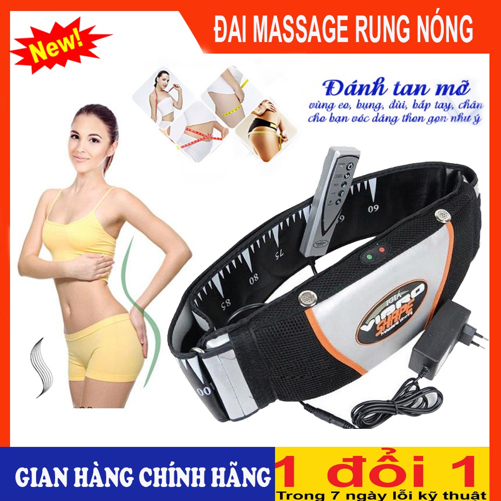 Đai Massage Bụng, Đai Quấn Nóng Giảm Mỡ Bụng Và Toàn Thân Hiệu Quả ,Rung- Nóng 2 Trong 1- BẢO HÀNH LỖI 1 ĐỔI 1