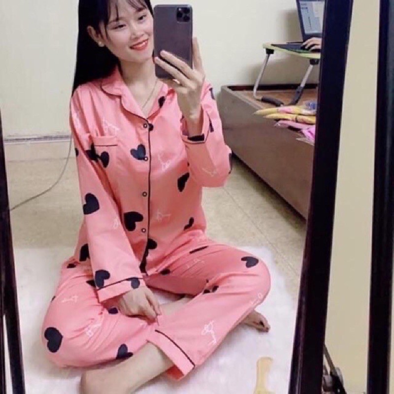 [Kate] Bộ Pijama tay dài quần dài chất Kate size<60kg