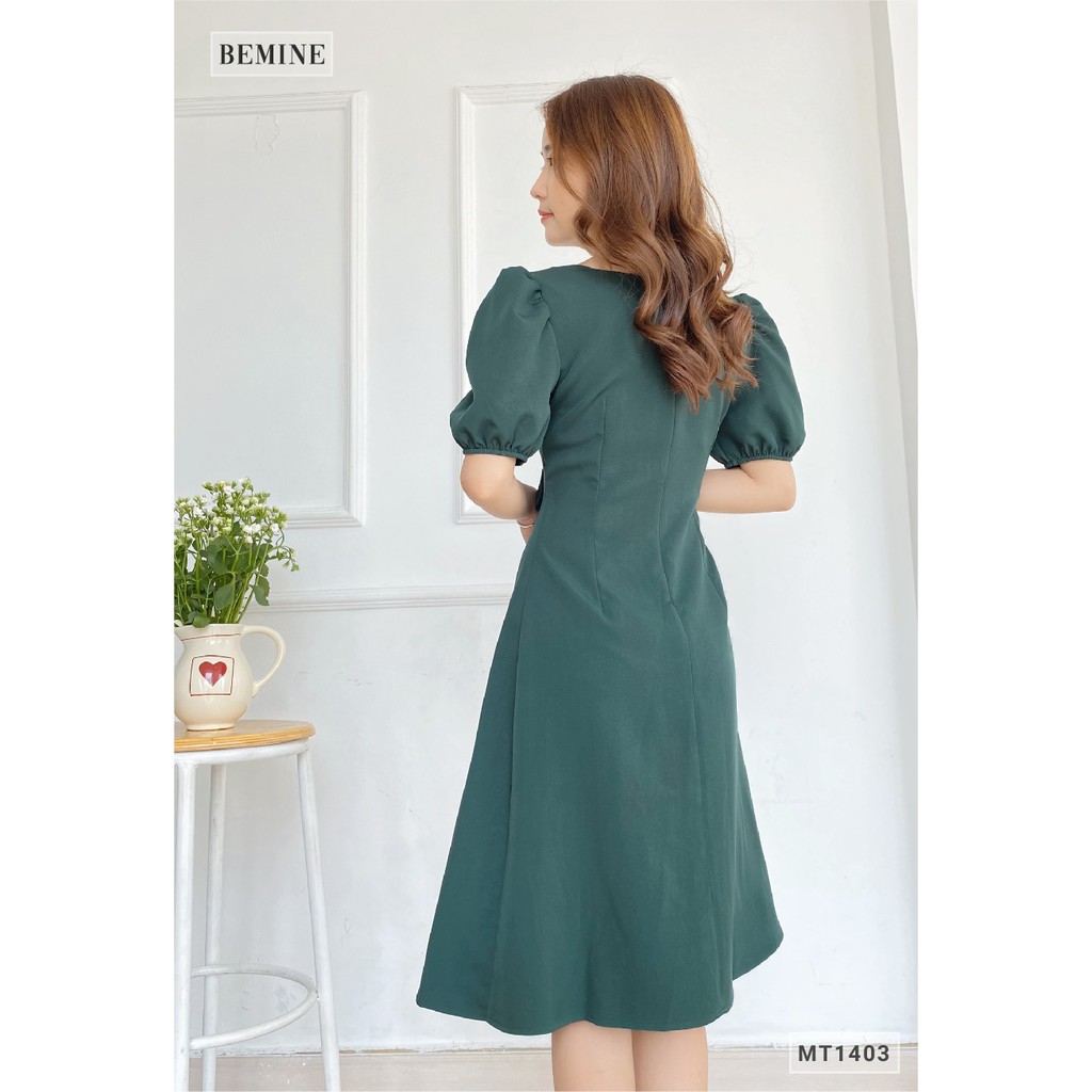 [Mã WABRWA15 giảm 15% đơn 300K] Đầm cổ vuông eo gắn bông BEMINE MT1403REU | BigBuy360 - bigbuy360.vn