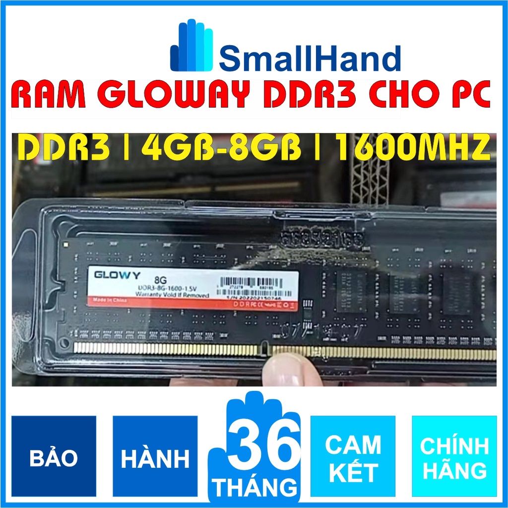 Ram DDR3-4GB-1600MHz và DDR3-8GB-1600MHz – Dùng cho PC – Chính hãng Gloway – Bảo hành 3 năm