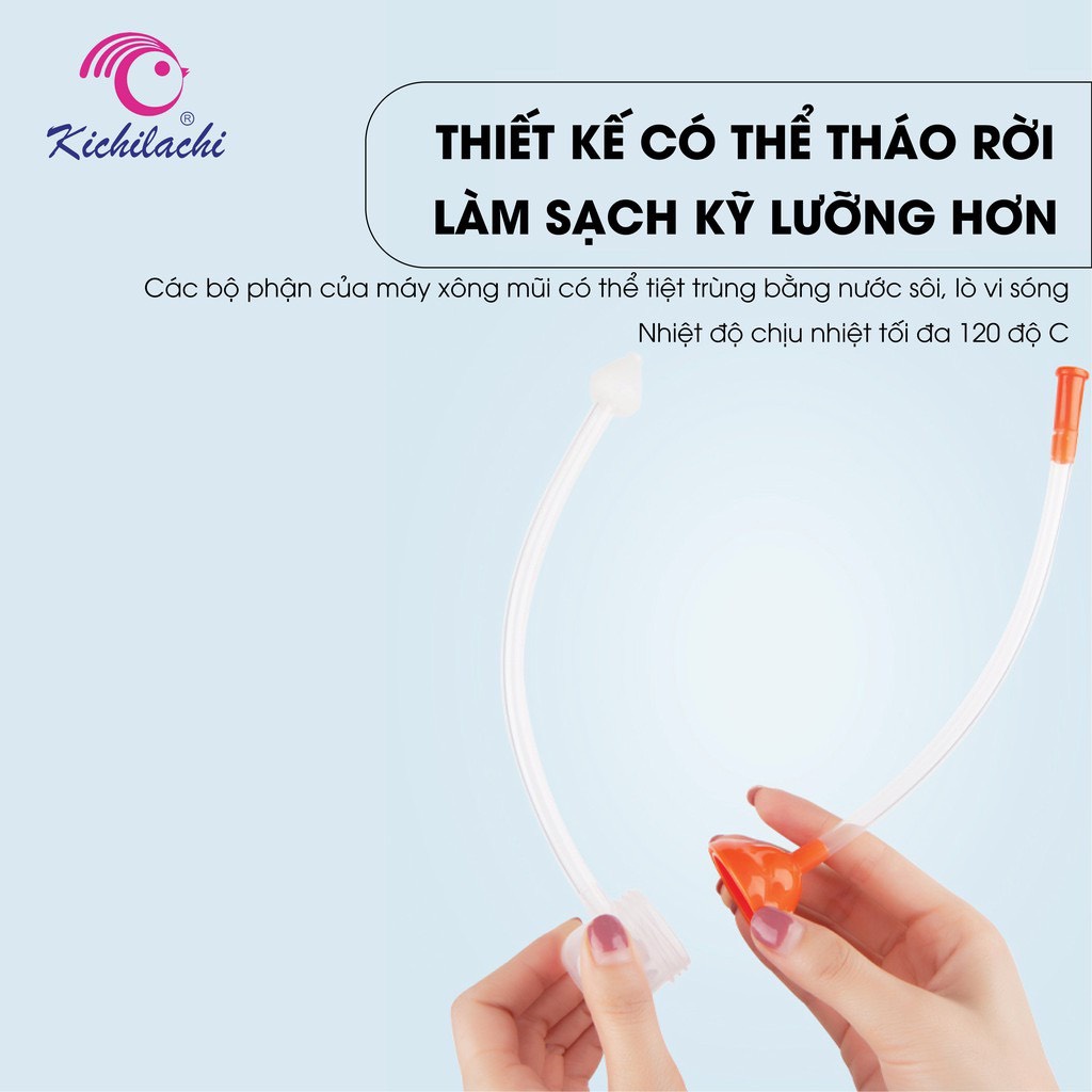 Dụng cụ hút mũi không BPA an toàn cho Bé Kichi Kichilachi kèm vỉ kẹp và cây vệ sinh ống