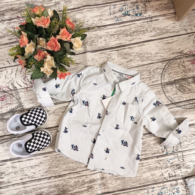 Áo sơ mi mickey zara