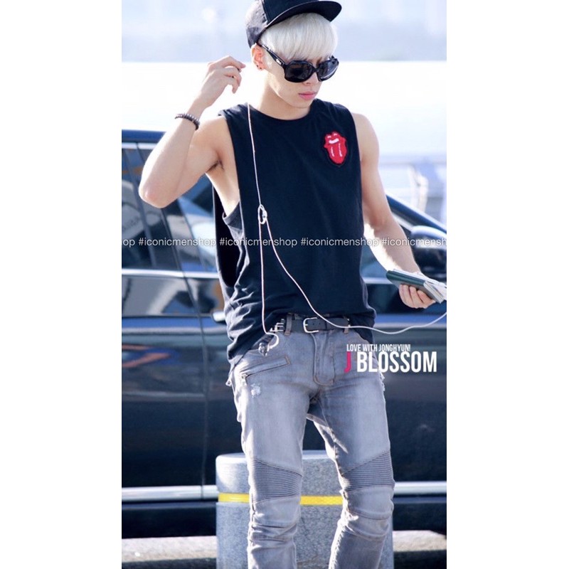 Tanktop nam nách sâu sticker dễ thương