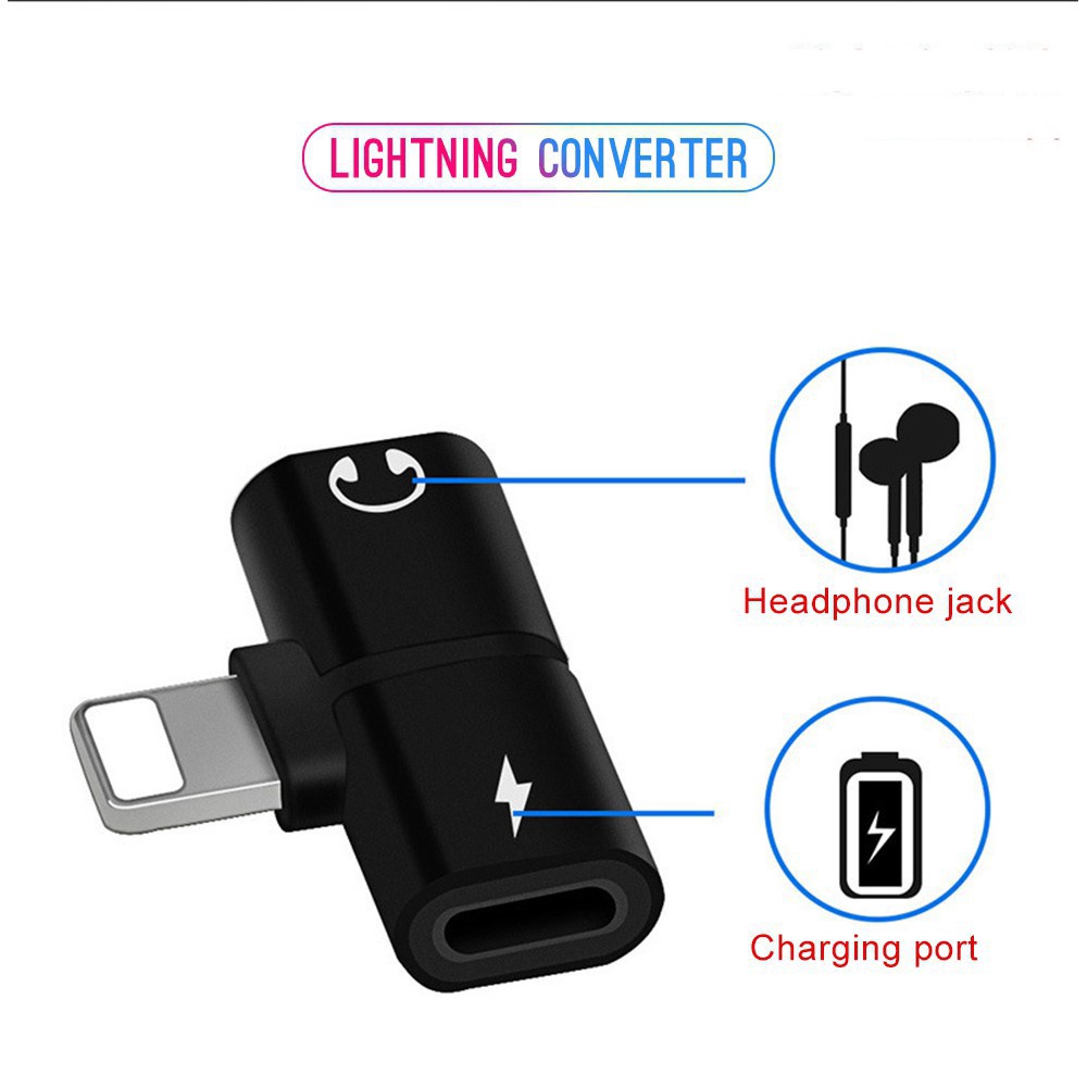 Đầu cắm chuyển đổi 2 trong 1 dành cho IPtừ cổng sang cổng tai nghe dành cho IP7 8 Plus X XS Max 2