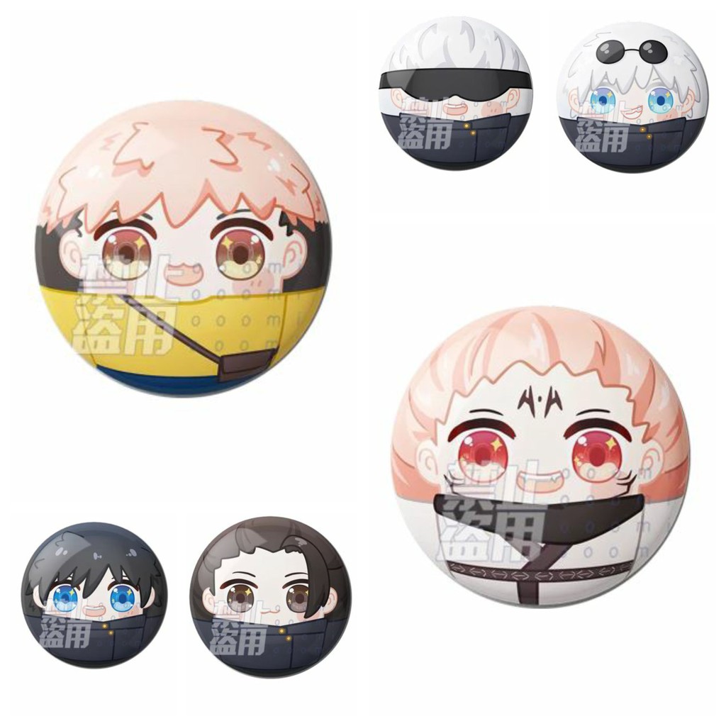 Huy hiệu cài áo IN HÌNH Jujutsu Kaisen Chú thuật hồi chiến ver mochi anime chibi dễ thương tiện lợi 01