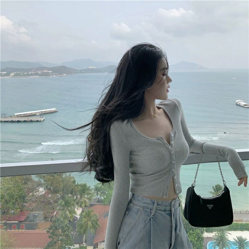 [Mã FAGREEN1505 giảm 10% tối đa 30K đơn 99K] áo khoác nữ đan len ôm người tôn dáng cực đẹp