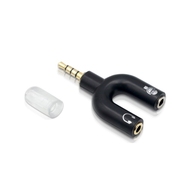 ĐẦU CHUYỂN CHỮ U JACK 3.5mm RA 2 LỖ MIC + PHONE