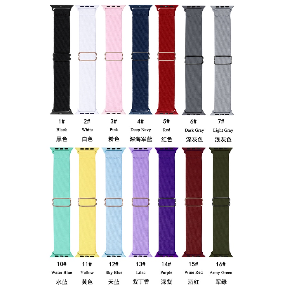 Dây Đồng Hồ Đeo Tay Solo Dây Bện Cho Đồng Hồ Thông Minh Apple Watch Iwatch Series 1 2 3 4 5 6 SE 38mm 40mm 42mm 44mm Series 7 41mm 45mm