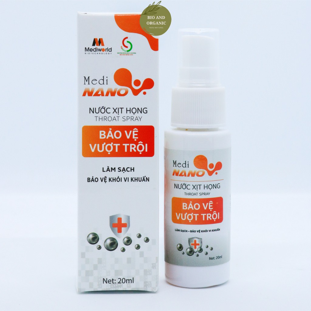 Kháng khuẩn vượt trội từ công nghệ nano bạc Nước xịt họng MediNano | BigBuy360 - bigbuy360.vn