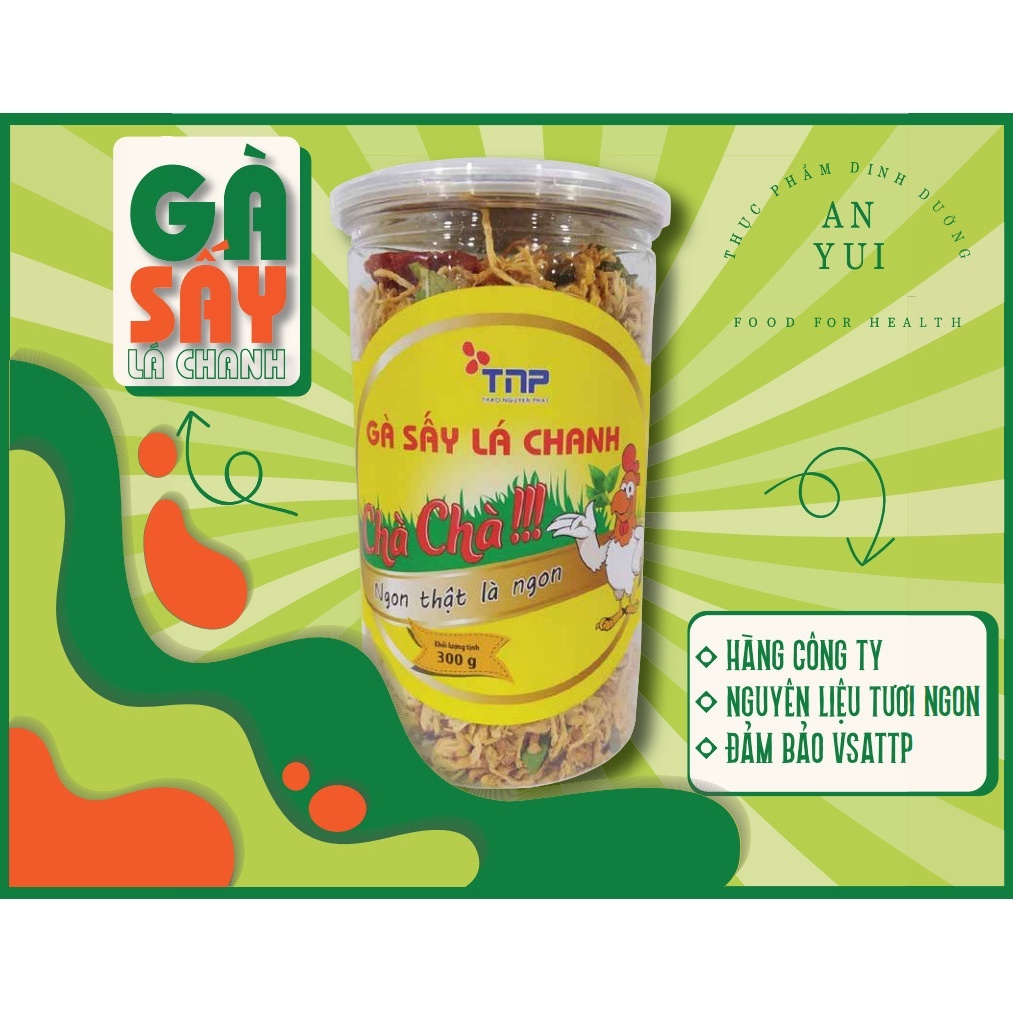 HŨ 300g KHÔ GÀ LÁ CHANH LOẠI 1, Gà sấy lá chanh Chà Chà Thảo Nguyên Phát