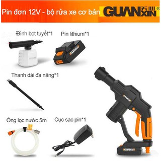 Máy xịt rửa xe vệ sinh nhà cửa không dây áp suất cao dùng pin lithium