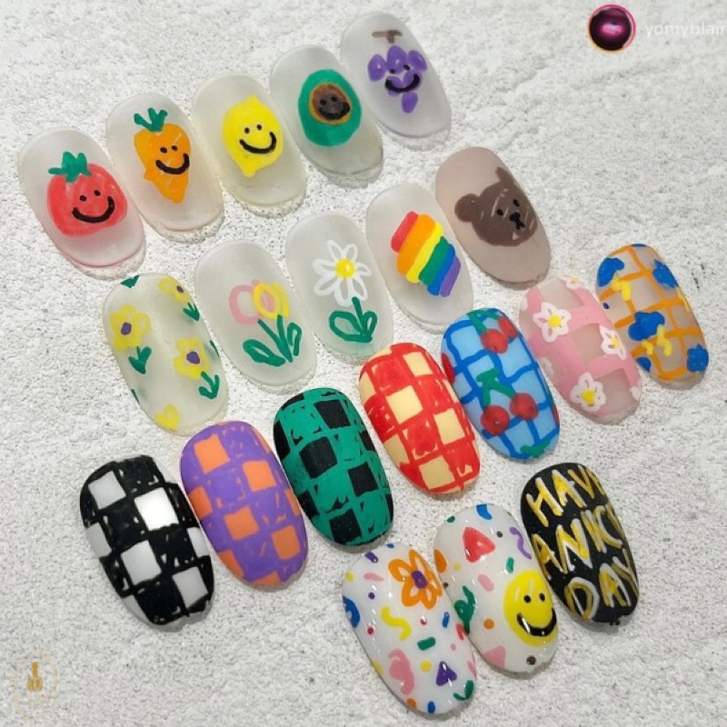 Mabusa - Bút vẽ nail Hàn Quốc, bút đa năng set 12 màu