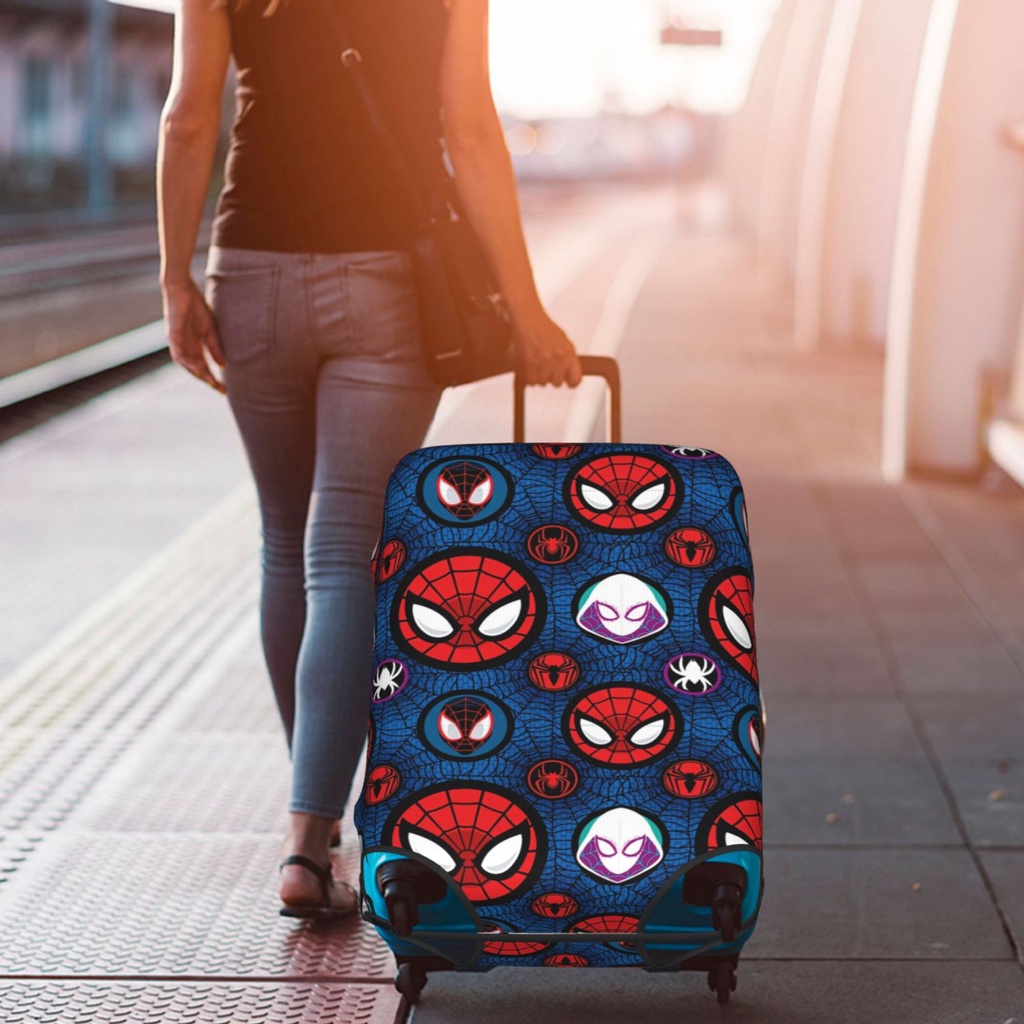 Vỏ Bọc Vali Hành Lý Chống Trầy In Hình Marvel 18-32 Inch Có Thể Giặt Sạch