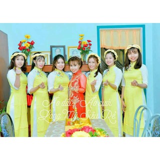 Áo cách tân bưng lễ gấm (combo 6 áo +  6 mấn)