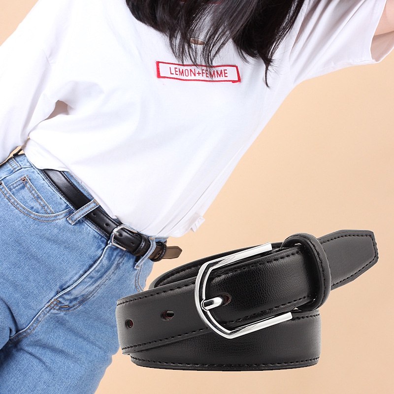 Dây nịt da PU thiết kế đơn giản thời trang cho nữ