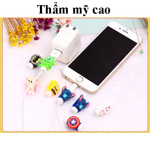 Nút Gắn Bảo Vệ Cáp Sạc Tai nghe Hình Thú Dễ Thương