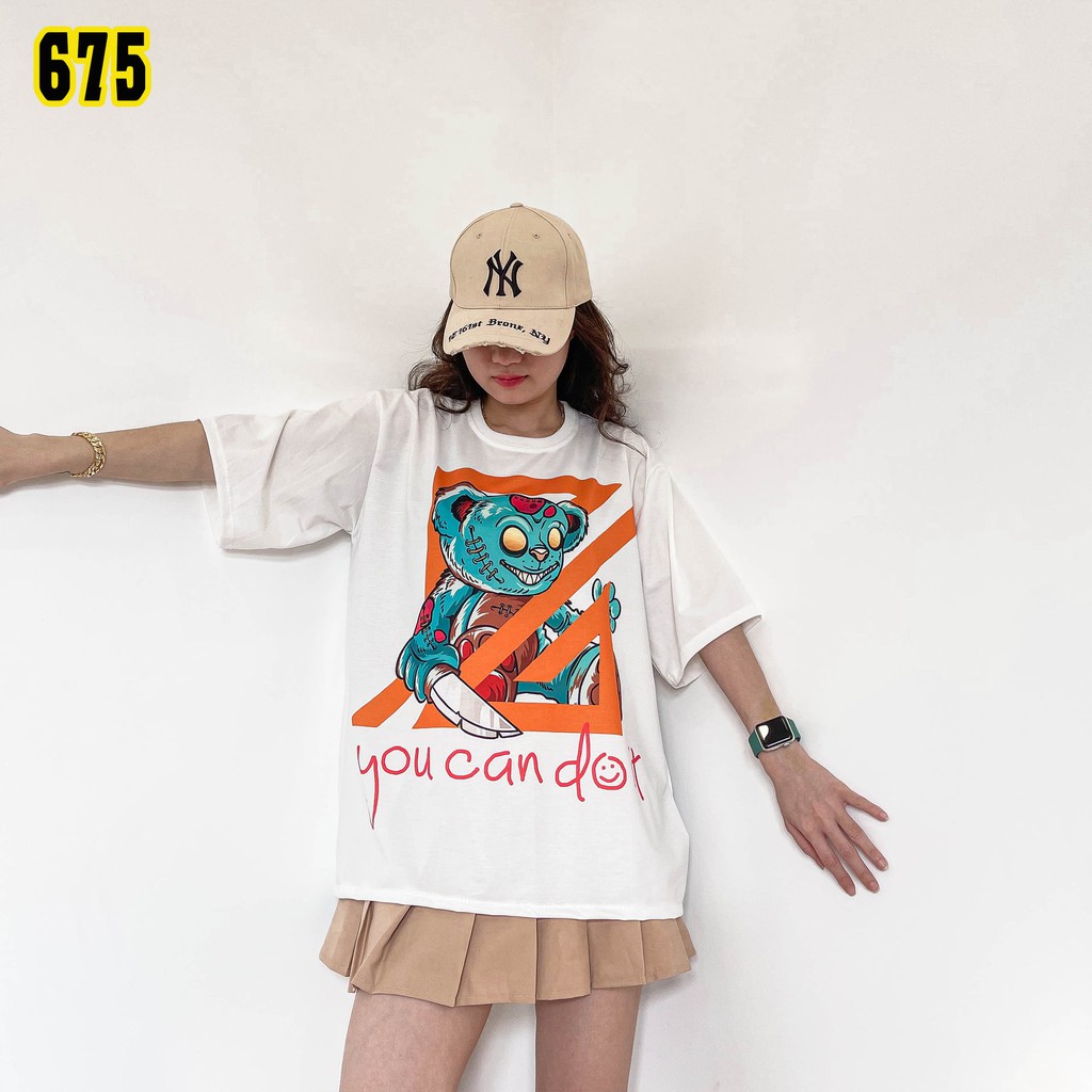 Áo thun tay ngắn unisex, áo phông tay lỡ nam nữ không phai màu, 65% cotton, free size 40-75kg yumi47store | BigBuy360 - bigbuy360.vn