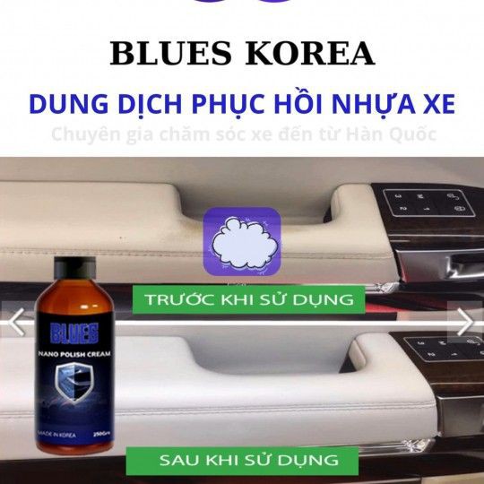 [5🌟][FREESHP] CHAI DUNG DỊCH PHỤC HỒI NHỰA BLUES KOREA - SÁNG MÀU SƠN CHO XE [SALE]