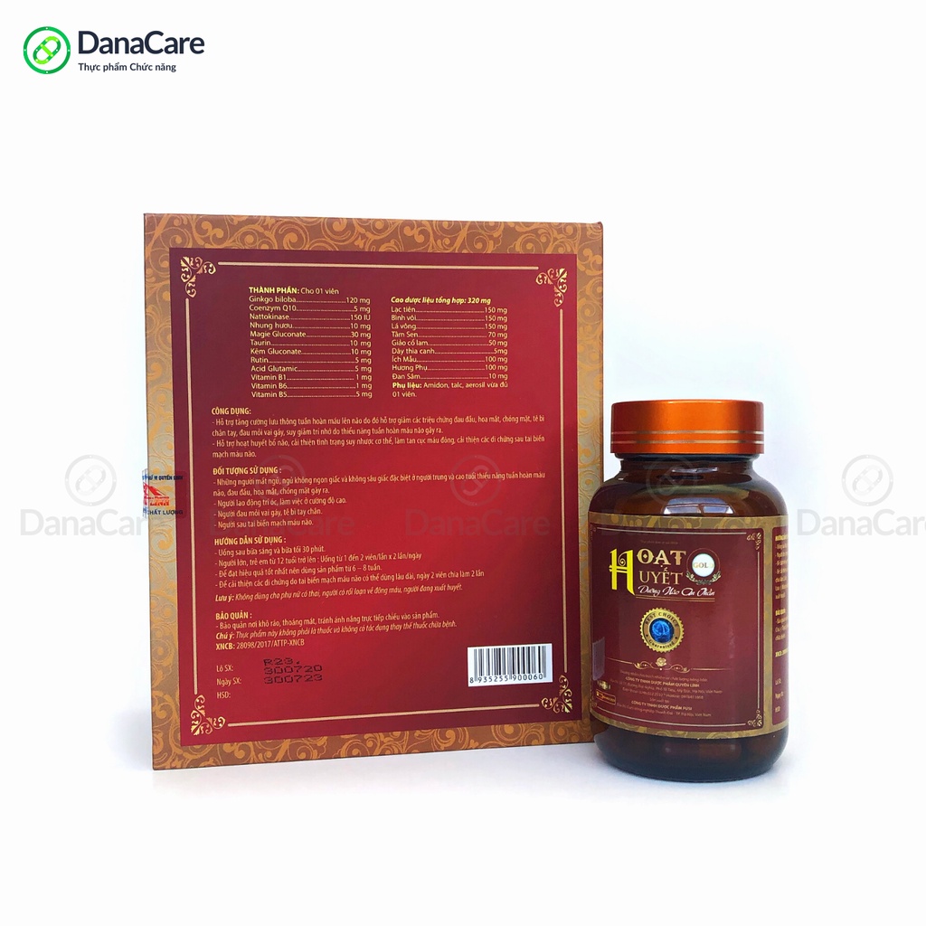 Hoạt huyết dưỡng não An thần, giảm mất ngủ, gingko biloba Hộp 30 viên