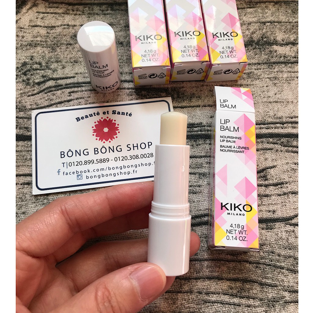 (Chuẩn Pháp) Son dưỡng Kiko Lip Balm (ko màu)