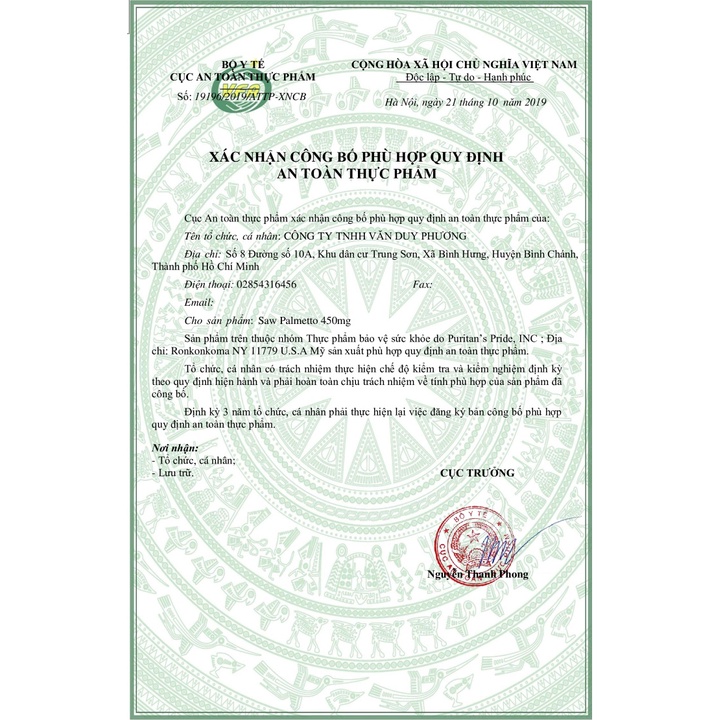 Viên uống hỗ trợ đường tiết niệu và tuyến tiền liệt Saw Palmetto 450mg Puritan's Pride hũ 100 viên [Hàng Mỹ]