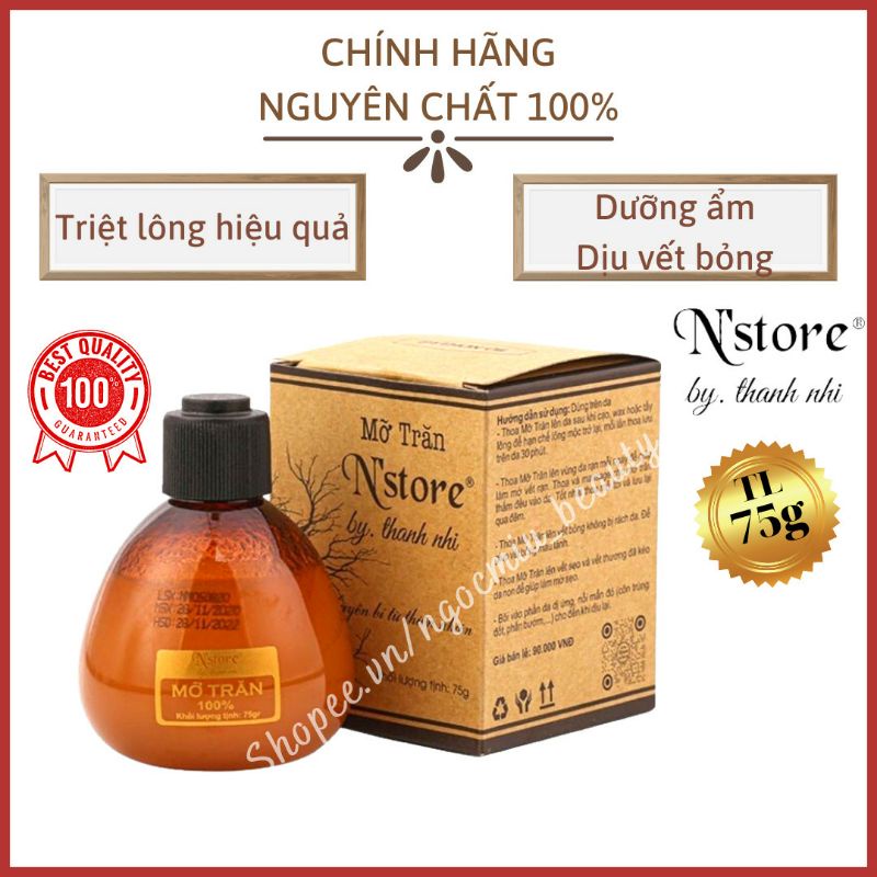 Mỡ trăn triệt lông nguyên chất N store by Thanh nhi 75g, triệt lông tay , chân, nách