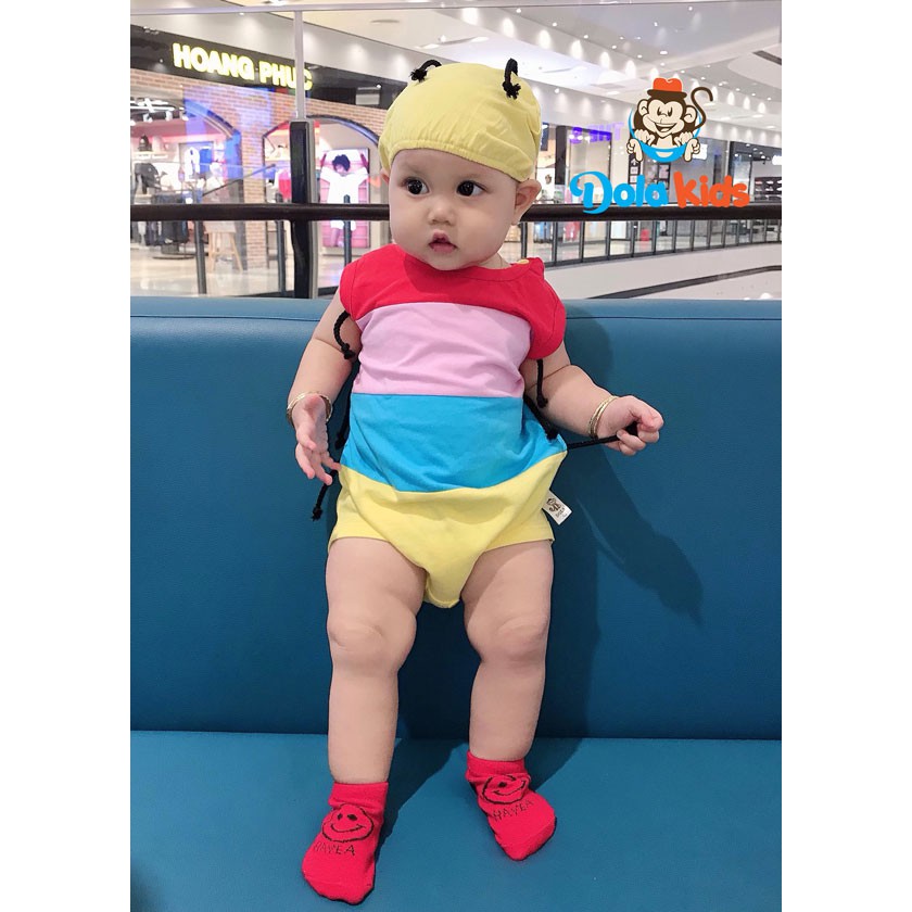 Bodysuit cho bé gái, bé trai sơ sinh 4-15kg hình Ong - DoLaKids