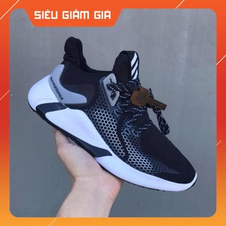 Xả Kho Giá Gốc Giày thể thao sneaker Alpha đen gót xám 2020