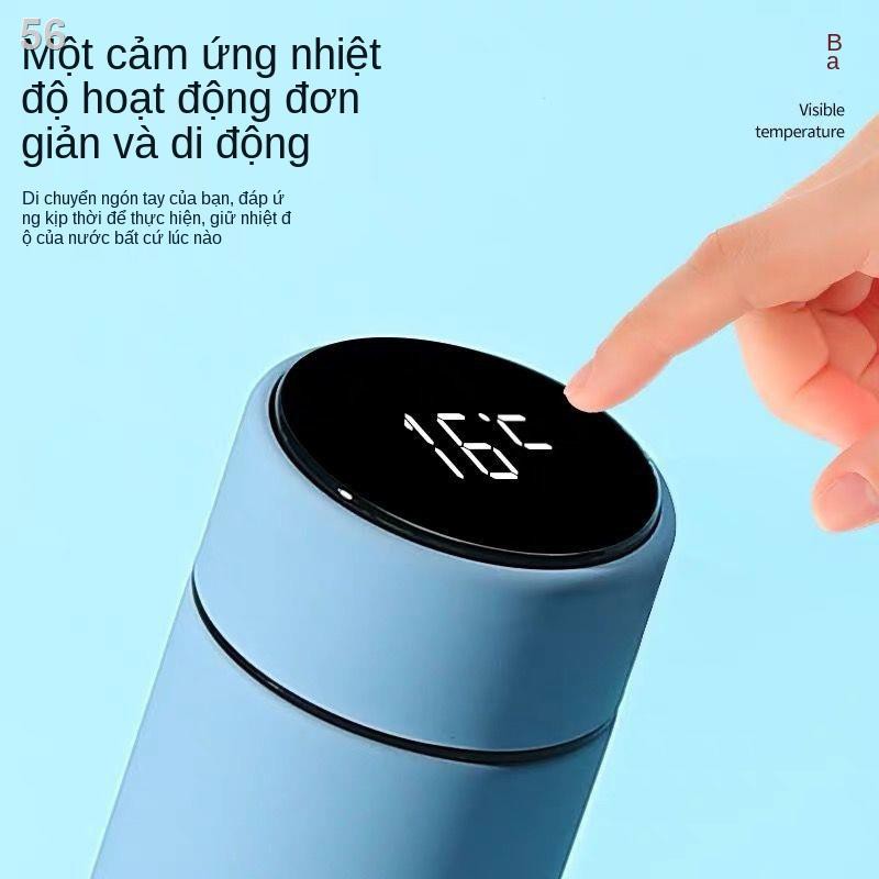 đo nhiệt độ thông minh cốc cách nam nữ hút chân không cầm tay nước inox 304 sinh viên trà hàn quốc dung tích lớnU