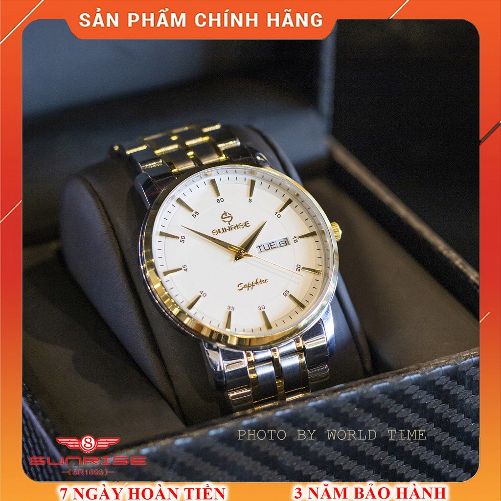 Đồng Hồ Nam Sunrise DM1216SWA - 002 [ Chính Hãng Full Box ] Sapphire Chống Xước , Chống Nước