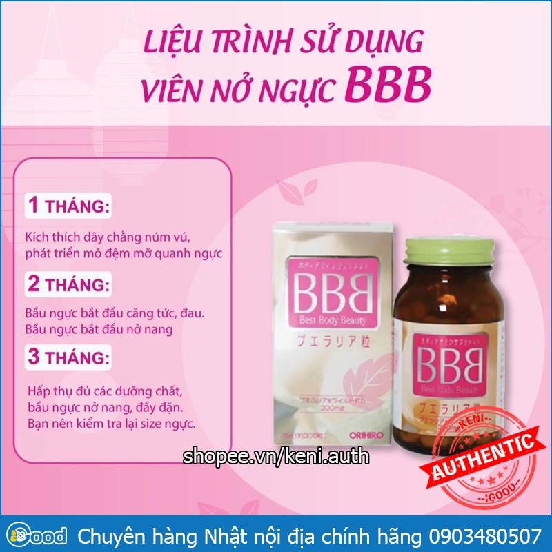 Viên uống nở ngực BBB Orihiro Nhật Bản 300 viên