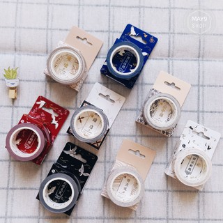 [Restock] Washi tape hoa văn nhũ Nhật Bản sang trọng (gồm 8 mẫu 1.5cmx5m)