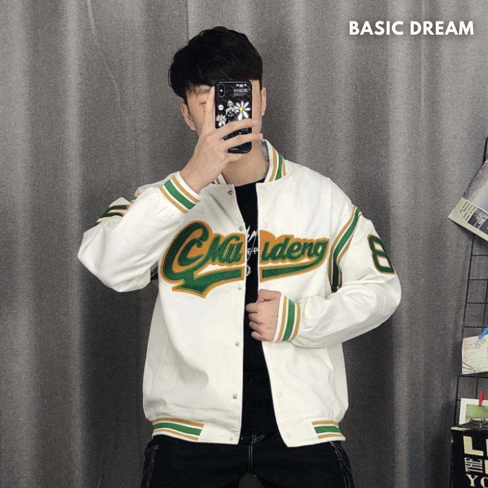 Áo Bomber Jacket Dù 2 Lớp MUDENG, Áo khoác bomber bóng chày Unisex Nam Nữ (Ảnh Thật/Có sẵn)