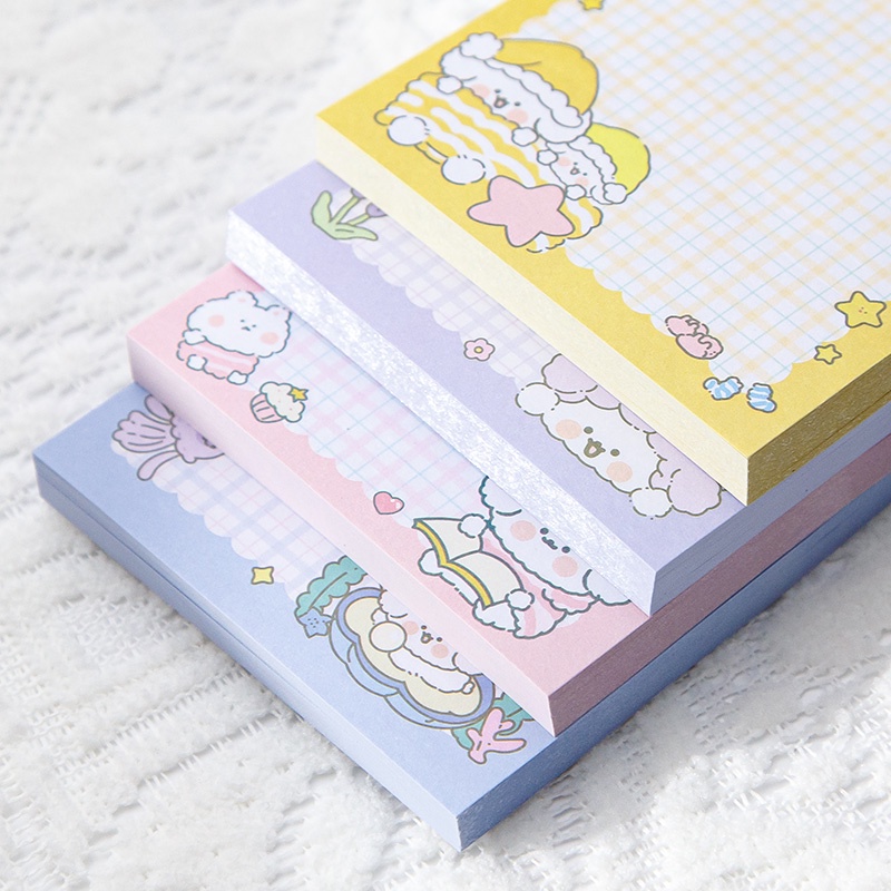 Set 80 Tờ Giấy Ghi Chú Họa Tiết Hoạt Hình Cún Con Đáng Yêu Tiện Dụng Cho Học Sinh