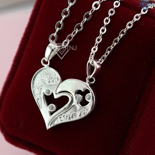 Dây chuyền cặp đôi bạc hình trái tim DCD0021
