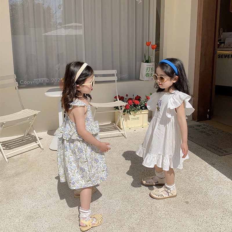 Đầm hoa nhí hai dây cho bé V017