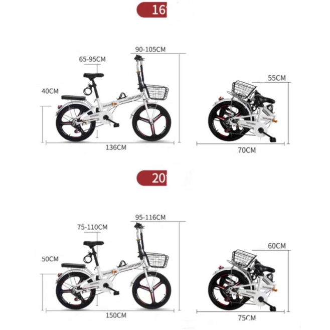 SẴN, XE ĐẠP GẤP CHO NỮ HJYUAN - BÁNH 20inh