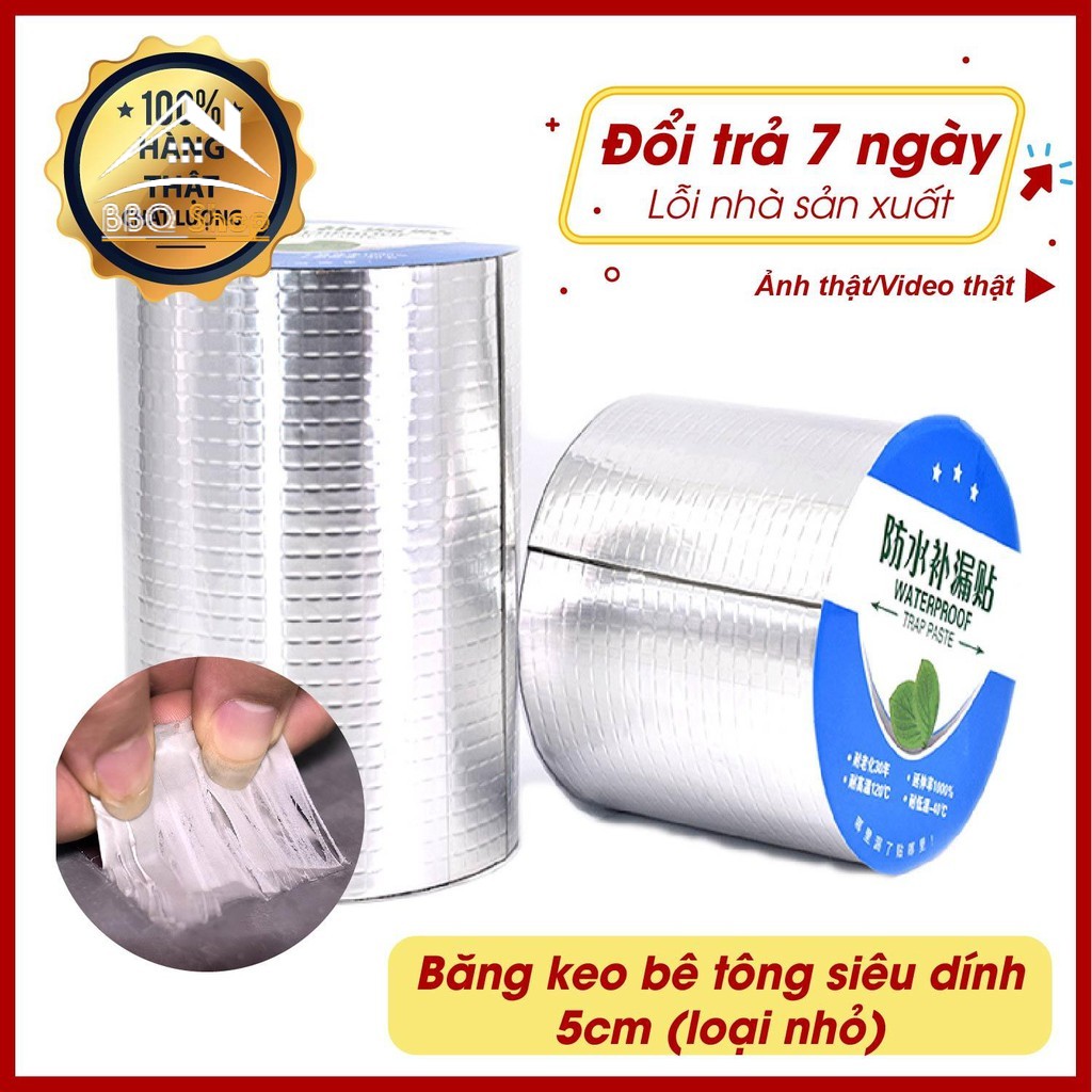 Băng Keo Chống Thấm, Chống Dột, Băng Keo Bê Tông Loại rộng 5cm