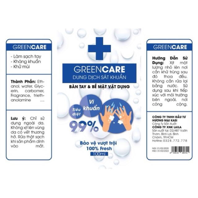Nước rửa tay khô GreenCare (hàng cty Việt Nam) | BigBuy360 - bigbuy360.vn